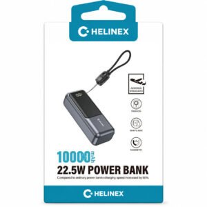 HELINEX 10000mAh Powerbank – 100W Ultra-Fast PD mit integriertem Kabel