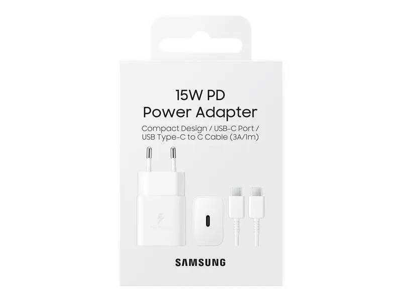Helinex Samsung 15W PD Adapter with C-C Cable EP-T1510 - White (with package)